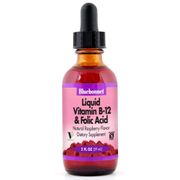 Liquid Vitamin B-12 & Folic Acid, Natural Raspberry Flavor, 2 oz, Bluebonnet Nutrition