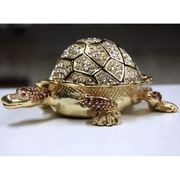 Long Live Turtle Gilt Jewelry Gift Box with Fine Crystals