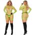 Long Sleeve Mini Dress, Queen Size, Neon Green