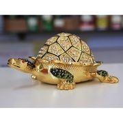 Lucky Turtle Gilt Jewelry Gift Box with Fine Crystals
