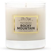 Luxury Candle - Rocky Mountain Cedar Wood Leather, 8.5 oz, De Soap Boutique