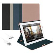 Macally Slim Folio Case Bundle For New iPad With iSyncable 6 Ft USB Cable