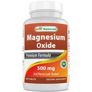 Magnesium Oxide 500 mg, 180 Tablets, Best Naturals