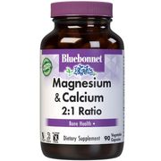 Magnesium Plus Calcium 2:1 Ratio, 90 Vcaps, Bluebonnet Nutrition