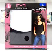 Maidenform Cotton Stretch Camisole, Black & White, 2 Pack