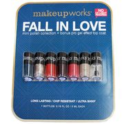 Makeupworks Fall in Love Mini Nail Polish Collection + Bonus Pro Gel Effect Top Coat