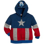Marvel Character Boys' Full Zip Hoodie, Captain America