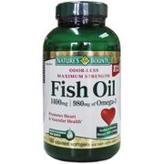 Maximum Strength Odorless Fish Oil 1400 mg, 980 mg Omega-3, 130 Coated Softgels, Nature's Bounty