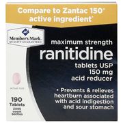 Maximum Strength Ranitidine 150 mg, Acid Reducer, 190 Tablets, Member's Mark