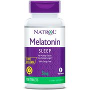 Melatonin 3 mg Time Release, Sleep Support, 100 Tablets, Natrol