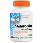 Melatonin 5 mg Chewable, Natural Mint Flavor, 120 Tablets, Doctor's Best