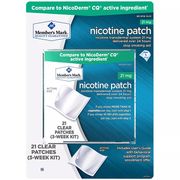 Member's Mark Nicotine Patch 21 mg, Step 1, 21 Clear Patches