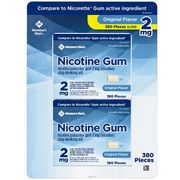 Member's Mark Nicotine Uncoated Gum 2 mg, Stop Smoking Aid, Original Flavor, 380 Pieces