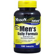 Men's Daily Formula, Mutivitamin & Multimineral Supplement, 100 Tablets, Mason Natural