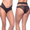 Mesh & Decorative Elastic Bikini, Black, L/XL