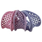 Mesh Hair Elastic - Paris - Assorted (Pink, Lavender, Stone Blue), 3 ct Per Card, DiPrima Beauty