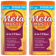 Metamucil Psyllium Fiber Powder, Sugar Free, Orange, 260 Servings