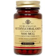 Methylcobalamin 5000 mcg, Sublingual Vitamin B12, 60 Nuggets, Solgar