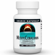 MethylCobalamin 1 mg Cherry Flavored Vitamin B-12, 120 Lozenges, Source Naturals