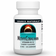 MethylCobalamin 5 mg Cherry Flavored Vitamin B-12, 30 Lozenges, Source Naturals