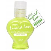 Mini Liquid Love Warming Massage Lotion, Green Apple, 1.25 oz, Pipedream Products