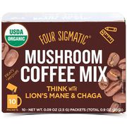 Mushroom Coffee Mix, with Lion's Mane & Chaga, 10 Packets, Four Sigmatic