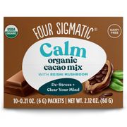 Calm Organic Cacao Mix with Reishi Mushroom, 10 Packets, Four Sigmatic
