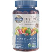 mykind Organics Men's Multi 40+ Organic Fruit + Vitamin Chews, Organic Berry Flavor, 120 Vegan Gummy Drops, Garden of Life