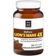 MyPure Lion's Mane 4X Mushroom Supplement, 30 Vegetarian Capsules, Pure Essence Labs