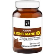 MyPure Lion's Mane 4X Mushroom Supplement, 60 Vegetarian Capsules, Pure Essence Labs