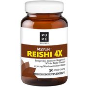 MyPure Reishi 4X Mushroom Supplement, 30 Vegetarian Capsules, Pure Essence Labs