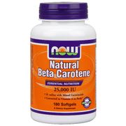 Natural Beta Carotene 25,000 IU 180 Softgels, NOW Foods