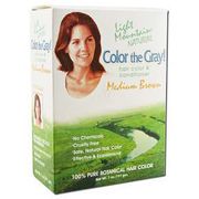 Natural Hair Color & Conditioner, Color The Gray, Medium Brown, 7 oz, Light Mountain Henna