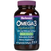 Natural Omega-3 Vegetarian DHA 200 mg, 60 Softgels, Bluebonnet Nutrition