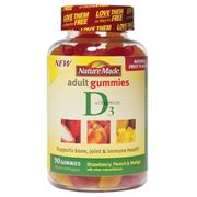 Nature Made Adult Gummies Vitamin D Chewable, Strawberry, 150 Gummies