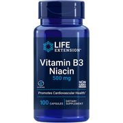 Vitamin B3 Niacin 500 mg, 100 Capsules, Life Extension