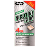 Nicotine Gum 4 mg, Mint, 20 Chewing Pieces, Watson Rugby