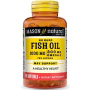 No Burp Omega-3 Fish Oil 1000 mg, 90 Softgels, Mason Natural
