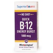 No Shot Quick B-12 Energy Burst 1000 mcg, 100 Instant Dissolve Tablets, Superior Source