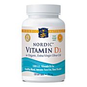 Nordic Vitamin D3 1000 IU, Orange Flavor, 120 Softgels, Nordic Naturals
