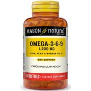 Omega 3-6-9 1200 mg (Fish, Flax & Borage Oils), 60 Softgels, Mason Natural