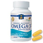 Omega-3 Purified Fish Oil 1000 mg, Lemon Flavor, 60 Softgels, Nordic Naturals