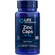 Zinc Caps 50 mg, 90 Vegetarian Capsules, Life Extension