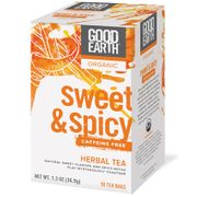 Organic Herbal Tea, Sweet & Spicy Caffeine Free, 18 Tea Bags, Good Earth Tea