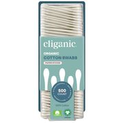 Organic Cotton Swabs, 500 Count, Cliganic