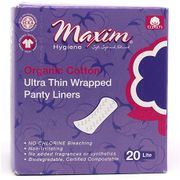 Organic Cotton Ultra Thin Wrapped Panty Liners, Lite, 20 ct, Maxim Hygiene Products