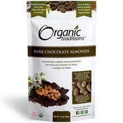 Organic Dark Chocolate Covered Almonds, 3.5 oz (100 g), Organic Traditions