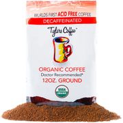 Organic Decaf Ground Acid Free Coffee, 12 oz, Tylers Coffee