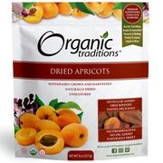 Organic Dried Apricots, 8 oz (227 g), Organic Traditions
