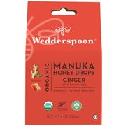 Organic Manuka Honey Drops - Ginger, 4 oz (120 g), Wedderspoon